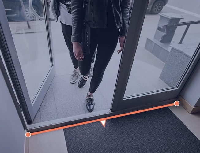 People walking over a virtual footfall line